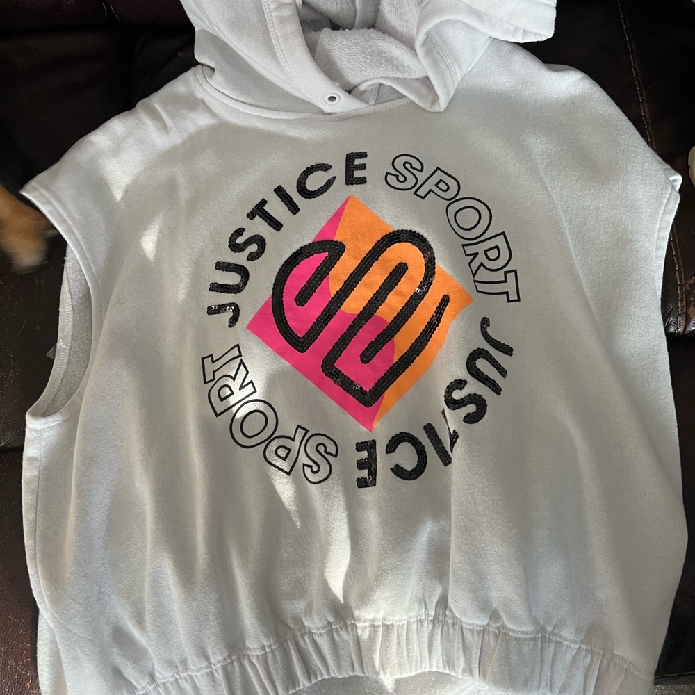 Xl Justice sleeveless hoodie.